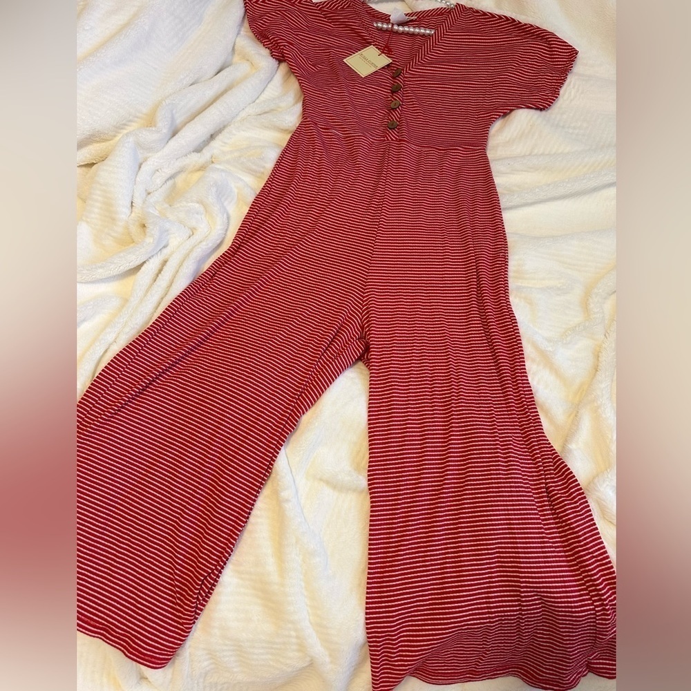 Rolla coaster red with whit stripes Jumpsuit Size M